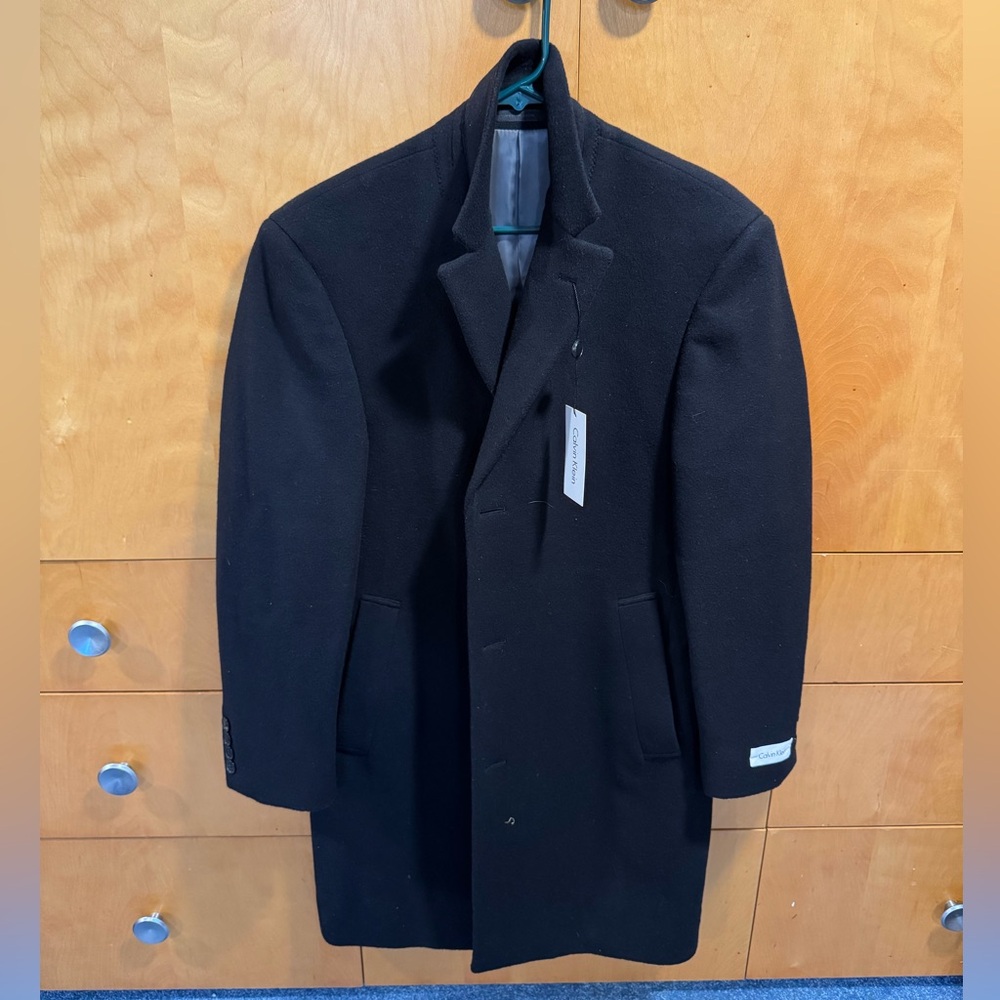 Black Calvin Klein dress coat